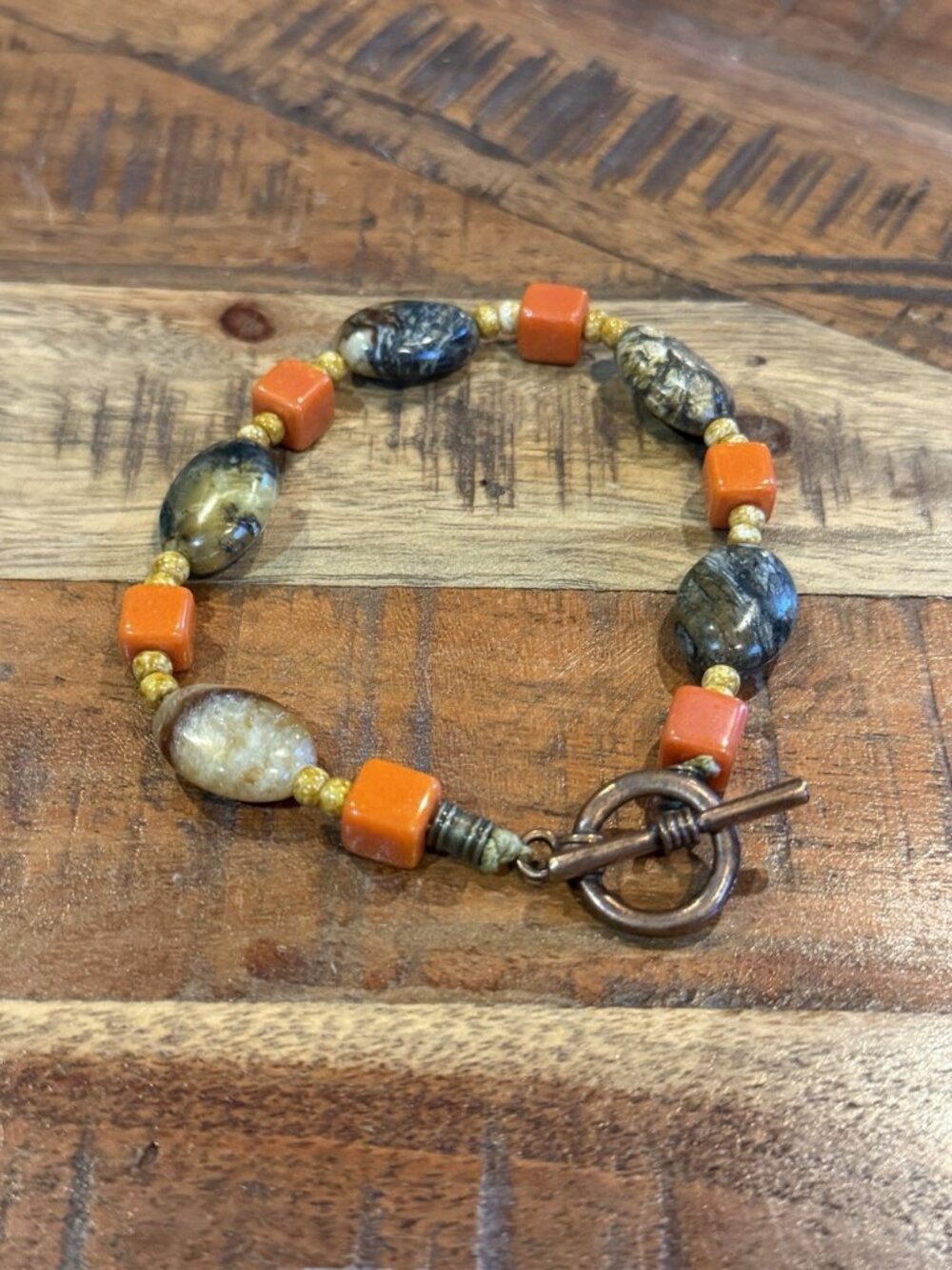 Polished Stone Bracelet Hand Crafted